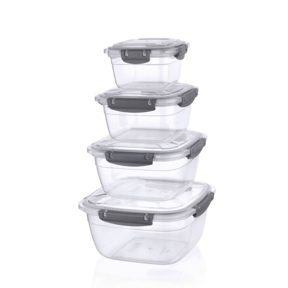 QS QUA COLOR KARE SIZDIRMAZ 4'LÜ SAKLAMA KABI SETİ (2400ml/1500ml/900ml/500ml)