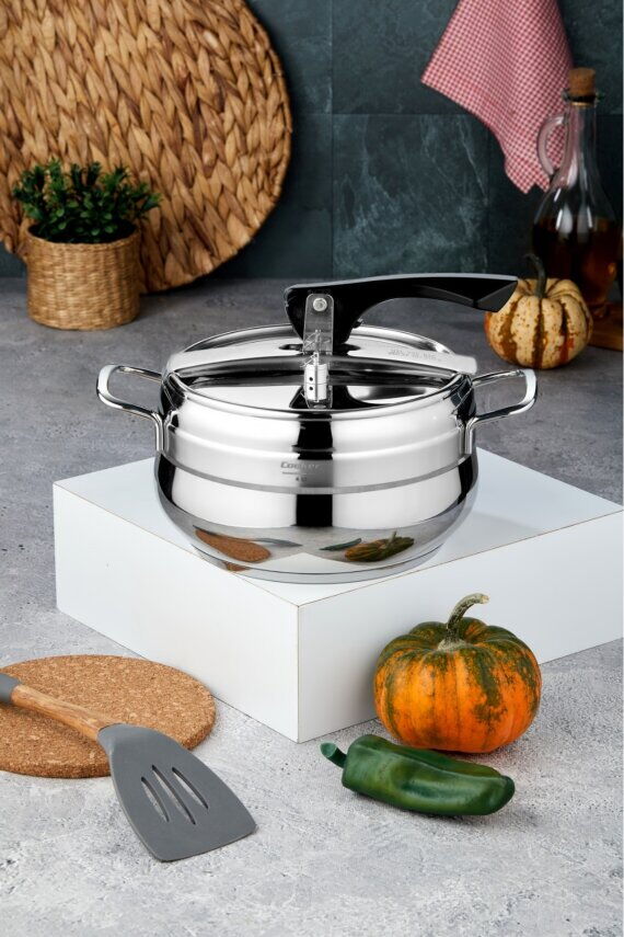 COOKER LARA DÜDÜKLÜ ÇELİK TENCERE 4 LT