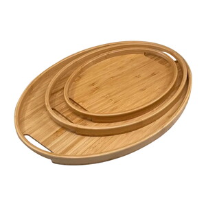  KRD HOME BAMBOO 3'LÜ OVAL TEPSİ