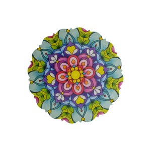  MANDALA RENKLİ DESENLİ AHŞAP NİHALE